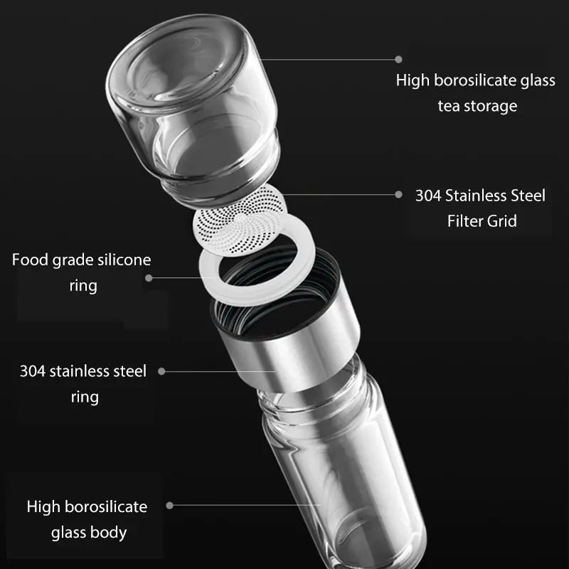 Glass Water Portable Bottle