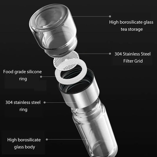 Glass Water Portable Bottle